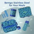 thumbnail image 6 of Bentgo Kids Stainless Steel Prints Leak-Resistant Lunch Box - 3-Compartments with Bonus Silicone Container, Durable, Eco-Friendly, Dishwasher Safe, BPA-Free, Ideal for School, Ages 3+ (Shark), 6 of 8