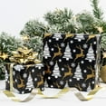 thumbnail image 5 of Christmas Reversible Wrapping Paper - Mini Roll - 17 Inch X 32.8 Feet- Black Gold Reindeer Design (47.3 sq.ft.ttl), 5 of 13