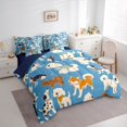 thumbnail image 3 of Homewish Kids Children Cartoon Dogs Twin Bedding Sets 7-Piece,Kawaii Animal Bedding Comforter Set Microfiber,Cute Pets Breathable Sheet Sets,Lightweight Room Decor,Reversible, 3 of 8