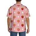 thumbnail image 5 of Vsdgher Strawberries Print Men's Wrinkle Free Untucked Cuban Shirt Business Casual Button Down Shirts Short Sleeve Shirt, 5 of 7