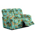 thumbnail image 2 of Jiueut Palm Tree Plumeria Hibiscus Print 6 Pieces Recliner Slipcover, Stain Resistant Recliner Chair Covers Breathable 2 Seat Reclining Cover with Storage Pockets, 2 of 7