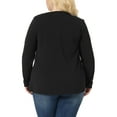 thumbnail image 4 of Agnes Orinda Blusas de Tallas Grandes para Mujeres con Mangas Largas y Botones Decorativos 4X Negro, 4 of 8