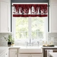thumbnail image 3 of Christmas Curtain Kitchen Valances for Windows,Red Xmas Tree Bear Deer Farmhouse Mountain Valance Window Treatments for Kitchen 54x18 Inch, 3 of 6