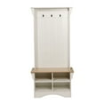 thumbnail image 6 of BizChair 31.5" Wide Hall Tree with Bench, 3 Single Storage Hooks, and 4 Lower Storage Cubbies with Adjustable Shelves in White with Weathered Seat, 6 of 12