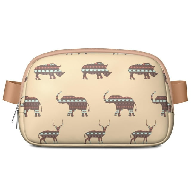 Tribal Elephant Fanny Pack – Boho Chic Elephant Design Waist Bag, Hands-Free Travel Essential for Commuters & Students
