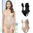 thumbnail image 1 of Purple Body moldeador de cuerpo con escote en V profundo para mujer, Body sin tirantes y espalda descubierta, ropa moldeadora, Tanga sin costuras, monos completos, 1 of 5