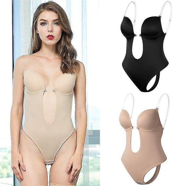 Transparent Body moldeador de cuerpo con escote en V profundo para mujer, Body sin tirantes y espalda descubierta, ropa moldeadora, Tanga sin costuras, monos completos