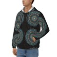 thumbnail image 3 of Wukai Mandala Print Men's Zip-Up Hoodie,Fleece Full-Zip Hoodie for Men, Hooded Sweatshirt-Small, 3 of 5