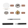 thumbnail image 2 of Uxcell 24 Set Leather Snap Fasteners Kit 17mm Metal Button Snaps Press Studs Leather Rivets Snaps with 3 Setter Tools, Beige Color, 2 of 6
