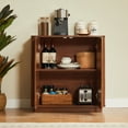 thumbnail image 3 of Jopath Fluted Cabinet Buffet Cabinet Walnut Sideboard Storage With Curved Wave Design Storage, 2 Doors Sideboard Buffet Cabinet Accent Cabinet For Living Room, Bedroom,Hallway, 3 of 9