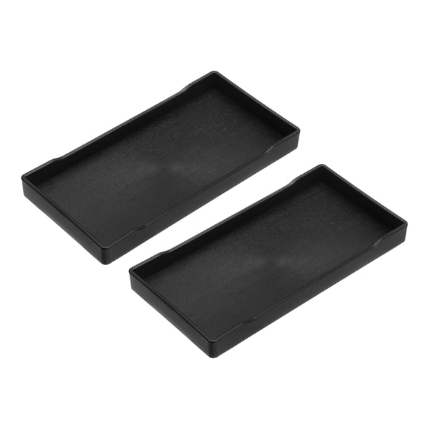 Uxcell 4" x 8" Bandeja Mini Negra Plástica Rectangular de Madera 2Pack
