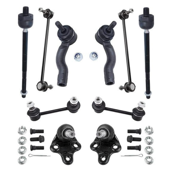 Detroit Axle - 10pc Front Rear Sway Bars Tie Rods Lower Ball Joints Replacement for Toyota RAV4