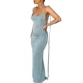 thumbnail image 1 of Azul M 2022 nuevo verano mujer moda tirantes sexy espalda descubierta ajustado ajuste cadera temperamento vestido, 1 of 8