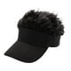 thumbnail image 2 of Gorra de golf divertida con visera y pelo puntiagudo para hombre, peluca falsa, gorra de béisbol con visera Gorra negra Cabello negro, 2 of 9