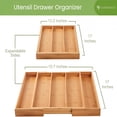 thumbnail image 3 of ACDANC Kitchen Drawer Organizer - Expandable Utensil Drawer Organizer for Kitchen,Cutlery Tray & Silverware Organizer,3-5 Slots - Bamboo Organizer for Utensils & Flatware (Natural), 3 of 6