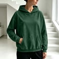 thumbnail image 3 of DORKASM Hoodie Women Long Sleeve Crew Neck Acid Wash Sweatshirts Oversize Fashion 2026 Tops Fall Winter Solid Color Comfy Hoodies with Pockets Dark Green M, 3 of 7