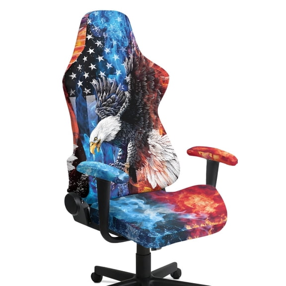 HELLHERO Abstract Soft Game Chair Slipcovers with 2 Armrest Covers for Home Office, Stretch Decor 4 Pack Gaming Chair Cover with Armchair Slipcovers