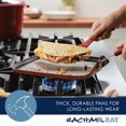 thumbnail image 4 of Rachael Ray Cook + Create Nonstick Aluminum Square Stovetop Griddle Pan, 11 inch, Red, 4 of 11