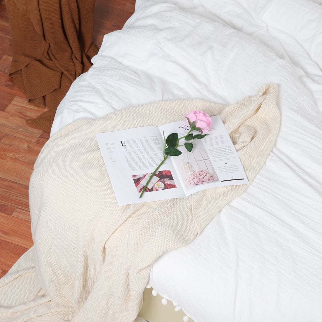 Unique Bargains Polyester Washed Pompon Bedding Duvet Cover Set Queen Gray