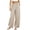 001-Khaki, variant on Diufon Linen Pants Women Summer Boho Wide Leg Palazzo Pants Casual Drawstring High Waisted Trousers with Pockets