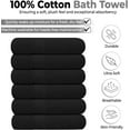 thumbnail image 2 of Pack of 6 Bath Towels 27 x 54 Inches, 100% Cotton, Larger & Lighter Weight, Quicker to Dry, Super Soft and Absorbent, Perfect for Bathroom (Black, Pack of 6 (27''x54'')), 2 of 6