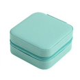 thumbnail image 1 of Caja organizadora de joyas portátil de cuero sintético para viajes, para pendientes, anillos, color azul, 1 of 5