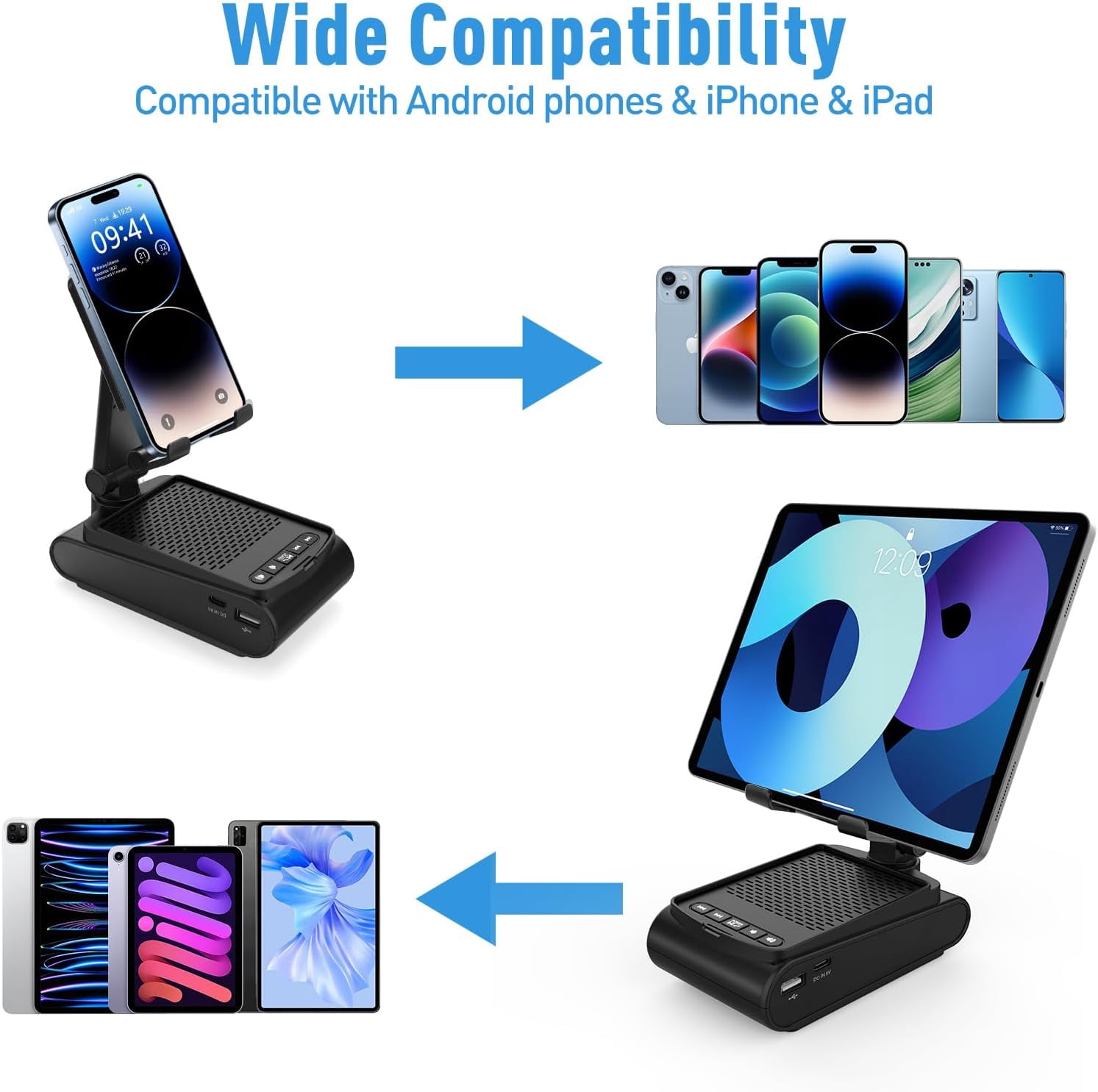 Birthday Gifts for Men, Cell Phone Stand with Wireless Bluetooth Speaker