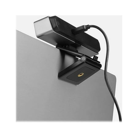 Aluratek - 4K Ultra HD Live Broadcast Webcam - Black and Brushed Silver
