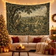 thumbnail image 3 of Bird of Prey Beneath a Massive Oak Tree, Dramatic Vintage Art for Nature Lovers, Royal Estate Decor, Housewarming Gift, Tapestry Wall Hanging for Living Room and Study Room, 3 of 7