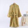 thumbnail image 3 of UNISEX Robe 100% Cotton 2025 New women's Robe Loose Jacquard night-robe Pajamas Women/Men Robe V-Neck Pajamas Bathrob, 3 of 4
