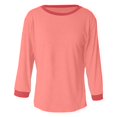 thumbnail image 6 of Lixiuxyad Women Basic Tee Long Sleeve Casual T Shirt Round Neck Color Loose Fit Basic Top Tee Blouse Comfortable Daily Wear Shirt,Orange, 6 of 6
