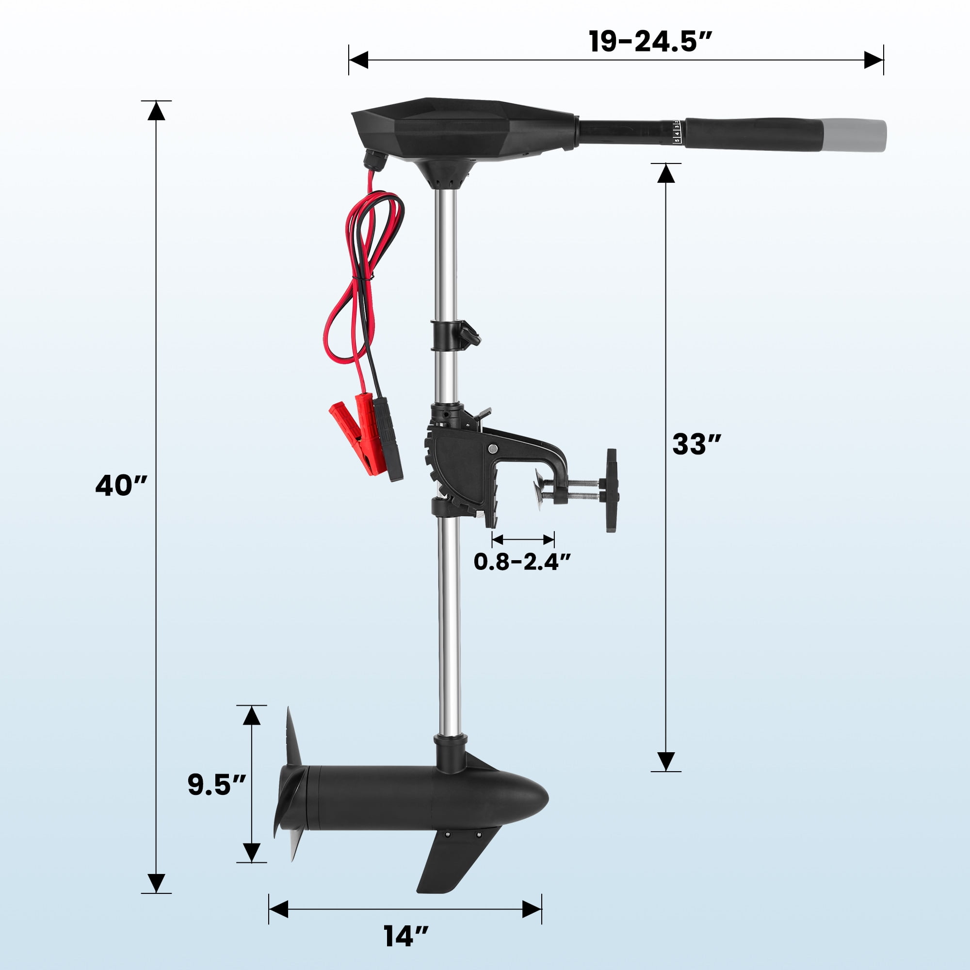 Naipo Electric Trolling Motor with 55 Lbs Thrust 8 Speeds, Boat Fishing Motor with Telescoping Handle, LED Battery Indicator for Kayak Fishing Boat Freshwater Use