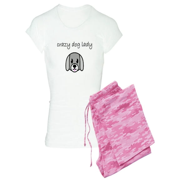 CafePress - Crazy Dog Lady Pajamas - Women's Light Pajamas