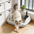 thumbnail image 3 of RKSTN Cat Litter Box Semi-Enclosed, Splash-Proof Cat Litter Box, Cat Potty Gray, 3 of 5