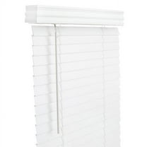 Living Accents 72x60" Static-Resistant Cordless Faux Wood Blinds in White
