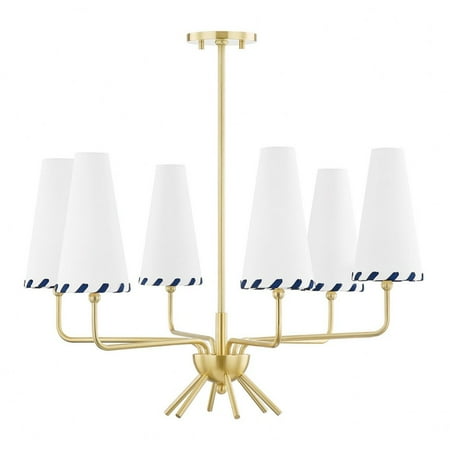 

-36W 6 Led Chandelier in Transitional Style-27 inches Wide By 19.63 inches High-Aged Brass Finish Bailey Street Home 735-Bel-4366016