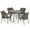 Gray, variant on GDF Studio Tiernan Outdoor Acacia Wood and Wicker 5 Piece Dining Set, Teak and Multibrown