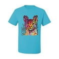 thumbnail image 2 of Wild Bobby Dean Russo Colorful Cat Abyssinian Cat Lover Men Graphic Tee, Light Turquoise, Small, 2 of 5