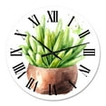 thumbnail image 2 of Designart 'Succulent Flower In Terracotta Pot I' Traditional Wall Clock, 2 of 5
