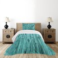 thumbnail image 4 of Ambesonne Blue Quilted Bedspread Set 2 Pcs, Antique Timber Texture, Twin Size, Blue, 4 of 5