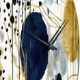 thumbnail image 5 of Designart "Abstract Pattern with Blue and Golden Textures V" Abstract Oversized Wall Clock, 5 of 5