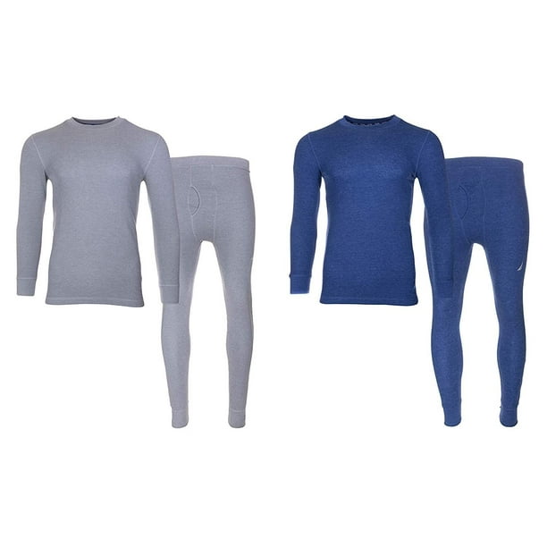 Nautica Mens Thermal Sleep Set Pockets Super Soft Jersey Spandex/Polyester Blend Pajamas