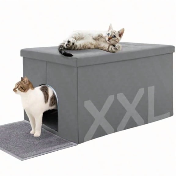 Cat Litter Box Enclosure Furniture Hidden Cat Washroom Bench Storage Cabinet Extra Large 35.4'' x 19.7'' x 19.7'' Dog Proof Waterproof Inside/Easy Clean Easy Assembly Odor Control