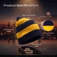 thumbnail image 7 of COUVER Unisex Knit Beanie Hat, No Pom-Pom, Navy and Golden Yellow, 1 Pack, 7 of 7