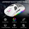 thumbnail image 5 of 60% Wired Mechanical Gaming Keyboard, Blue Switch Mini 68 Keys Wired Type C 18 Backlit Effects,Lightweight RGB 6400DPI Honeycomb Optical Mouse,Gaming Mouse pad for Gamers and Typists (White), 5 of 7