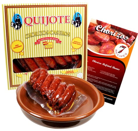 Chorizos Caseros 16 oz with FREE 9" clay casserole. Aprox 12 pieces by