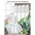 thumbnail image 4 of No Hook Cloth Fabric Shower Curtain with Snap in Liner, Green Leaves Waterproof Shower Curtains Set with See Through Top Window, Rustic Summer Botanical Tropical Plants Bath Curtains Shower 60"x72", 4 of 6