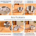 thumbnail image 2 of Triply Stainless Steel Textured Saucepan With Steel Lid - 1500ml, Silver | Induction Safe Sauce Pot With Lid For Milk, Tea Or Coffee - Perfect For Boiling, Heating & Simmering, 2 of 5