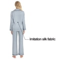 thumbnail image 5 of Ropa gris para el hogar, traje cómodo con pantalones de manga larga, traje de pijama cómodo para mujer, 5 of 5