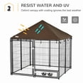 thumbnail image 5 of PawHut Outdoor Dog Kennel, 4.6' x 4.6' x 5' Puppy Play Pen with Canopy Garden Playpen Fence Crate Enclosure Cage Rotating Bowl, Black, 5 of 10